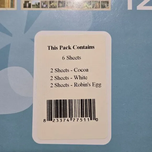 Mosaic Moments By TAMI Potter 12x12 Grid Paper Pack - Cocoa,White,Robins Egg NEW - Picture 3 of 7